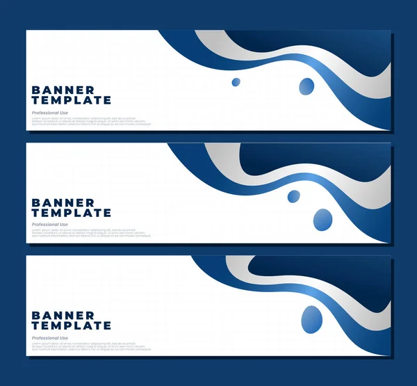 Professionelles Banner Design Blau Gewellte Banner Vorlage Abstrakte Banner Vorlage — Stockvektor