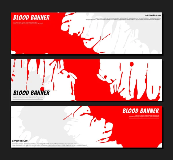 Blutspritzer Hintergrund Blutspritzer Hintergrund Blutstreifenbanner Roter Farbtupfer Auf Weißem Hintergrund — Stockvektor