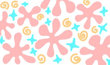 Soyut çiçek eli çizilmiş. Doğal el çizimi arka plan. Soyut botanik sanat arka plan vektörü. El çizimi sanat tasarımı ile soyut arkaplan.