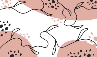 Çiçek elementli soyut sıvı sanat şablonları. Organik Şekilli ve Yapraklı Çiçek Estetiği. Estetik yaprak pastel arka planı. estetik masaüstü duvar kağıdı.