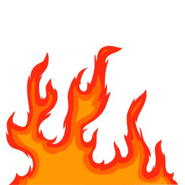 Ateş ve alevler çizimi. Baharatlı yemek paketleme tasarımı için ateş çizimi. alev arkaplanı. Yanan bir ateşin gösterimi.