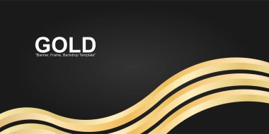 Pankart, arkaplan, broşür için soyut Altın arkaplan. Altın arka plan. Dalgalı altın arka plan. Altın tahta. altın pankart şablonu.