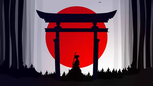 lady Samurai Background. samurai wallpaper. japan theme background. landscape fantasy wallpaper. japanese samurai background.