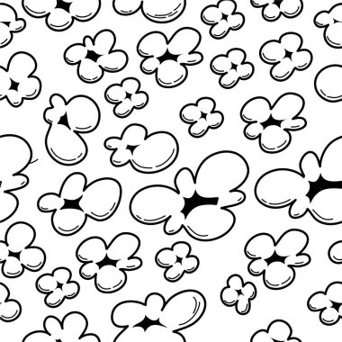 Paketleme aperatifleri için patlamış mısır deseni. Patlamış mısır gevreği deseni. Patlamış mısır arkaplan modeli. Patlamış mısır. patlamış mısır desensiz arkaplan.