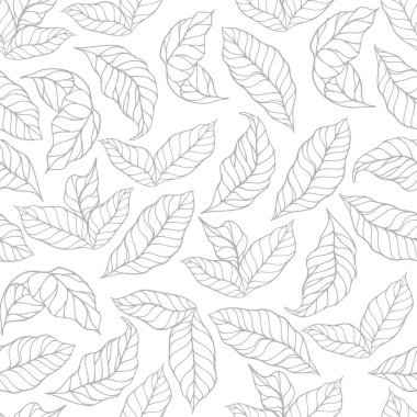 Kahve yaprağı arka planı. Soyut kahve yaprakları arka planda. Yaprak desenli vintage. Yaprak desenli duvar kağıdı.