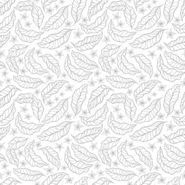 Kahve yaprağı arka planı. Soyut kahve yaprakları arka planda. Yaprak desenli vintage. Yaprak desenli duvar kağıdı.