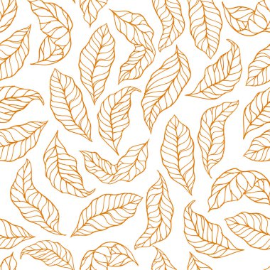 Kahve yaprağı arka planı. Soyut kahve yaprakları arka planda. Yaprak desenli vintage. Yaprak desenli duvar kağıdı.