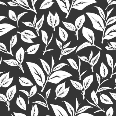 Kusursuz bir arka plan bırakıyor. Çay yaprağı deseni. Arkasında iz bırakıyor. Yaprak arkaplanı olan kusursuz desenler