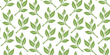 Kusursuz bir arka plan bırakıyor. Çay yaprağı deseni. Arkasında iz bırakıyor. Yaprak arkaplanı olan kusursuz desenler