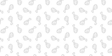 Kızarmış tavuk pürüzsüz arka plan. Kızarmış tavuk desenli karalama. Kızarmış tavuk karalaması. Fast food geçmişi. Tavuk bacağı deseni. Tavuk kanadı deseni. Hamburger deseni.