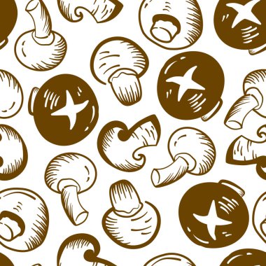 Mantar desenli arka plan. Klasik mantar desenli arka plan. mantar karalama şablon arka planı.