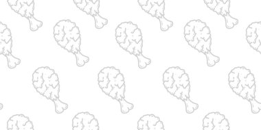 Kızarmış tavuk pürüzsüz arka plan. Kızarmış tavuk desenli karalama. Kızarmış tavuk karalaması. Fast food geçmişi. Tavuk bacağı pürüzsüz desen. Tavuk budu deseni