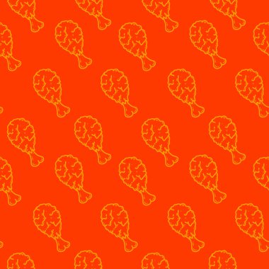 Kızarmış tavuk pürüzsüz arka plan. Kızarmış tavuk desenli karalama. Kızarmış tavuk karalaması. Fast food geçmişi. Tavuk bacağı pürüzsüz desen. Tavuk budu deseni