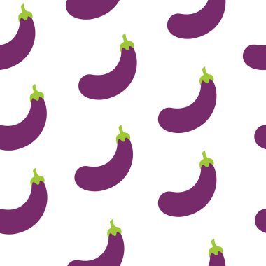 Patlıcan desenli arka plan. Patlıcan arka planında düz çizim. Kusursuz patlıcan deseni. Patlıcan düz çizim arka planı. Patlıcan Düzlüğü.