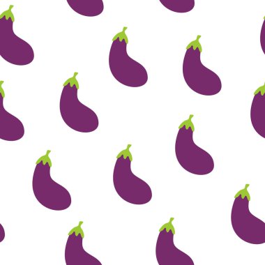 Patlıcan desenli arka plan. Patlıcan arka planında düz çizim. Kusursuz patlıcan deseni. Patlıcan düz çizim arka planı. Patlıcan Düzlüğü.