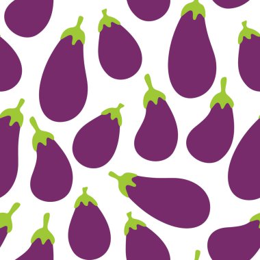 Patlıcan desenli arka plan. Patlıcan arka planında düz çizim. Kusursuz patlıcan deseni. Patlıcan düz çizim arka planı. Patlıcan Düzlüğü.