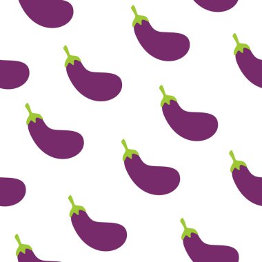 Patlıcan desenli arka plan. Patlıcan arka planında düz çizim. Kusursuz patlıcan deseni. Patlıcan düz çizim arka planı. Patlıcan Düzlüğü.