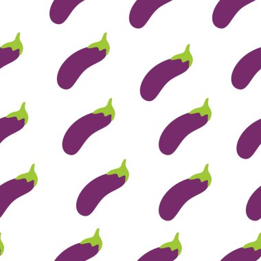 Patlıcan desenli arka plan. Patlıcan arka planında düz çizim. Kusursuz patlıcan deseni. Patlıcan düz çizim arka planı. Patlıcan Düzlüğü.