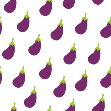 Patlıcan desenli arka plan. Patlıcan arka planında düz çizim. Kusursuz patlıcan deseni. Patlıcan düz çizim arka planı. Patlıcan Düzlüğü.