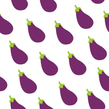 Patlıcan desenli arka plan. Patlıcan arka planında düz çizim. Kusursuz patlıcan deseni. Patlıcan düz çizim arka planı. Patlıcan Düzlüğü.