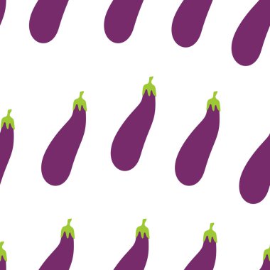 Patlıcan desenli arka plan. Patlıcan arka planında düz çizim. Kusursuz patlıcan deseni. Patlıcan düz çizim arka planı. Patlıcan Düzlüğü.