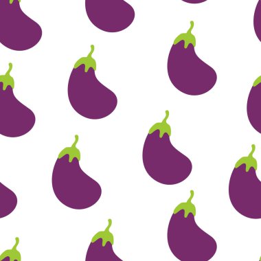 Patlıcan desenli arka plan. Patlıcan arka planında düz çizim. Kusursuz patlıcan deseni. Patlıcan düz çizim arka planı. Patlıcan Düzlüğü.