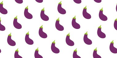 Patlıcan desenli arka plan. Patlıcan arka planında düz çizim. Kusursuz patlıcan deseni. Patlıcan düz çizim arka planı. Patlıcan Düzlüğü.