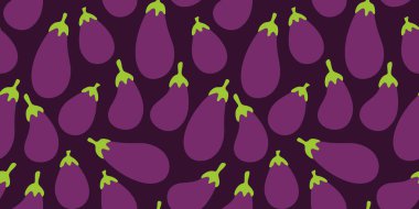 Patlıcan desenli arka plan. Patlıcan arka planında düz çizim. Kusursuz patlıcan deseni. Patlıcan düz çizim arka planı. Patlıcan Düzlüğü.