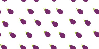 Patlıcan desenli arka plan. Patlıcan arka planında düz çizim. Kusursuz patlıcan deseni. Patlıcan düz çizim arka planı. Patlıcan Düzlüğü.