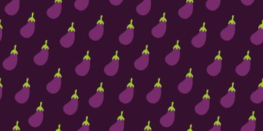 Patlıcan desenli arka plan. Patlıcan arka planında düz çizim. Kusursuz patlıcan deseni. Patlıcan düz çizim arka planı. Patlıcan Düzlüğü.