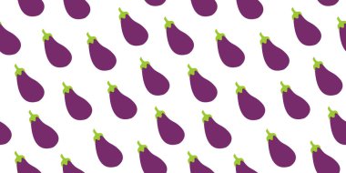 Patlıcan desenli arka plan. Patlıcan arka planında düz çizim. Kusursuz patlıcan deseni. Patlıcan düz çizim arka planı. Patlıcan Düzlüğü.