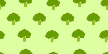 Brokoli desenli arka plan. Düz çizim brokoli arka planı. kusursuz desenli brokoli. Brokoli yassı çizim arka planı. Brokolinin kusursuz deseni.