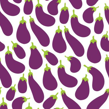 Patlıcan desenli arka plan. Patlıcan arka planında düz çizim. Kusursuz patlıcan deseni. Patlıcan düz çizim arka planı. Patlıcan Düzlüğü.