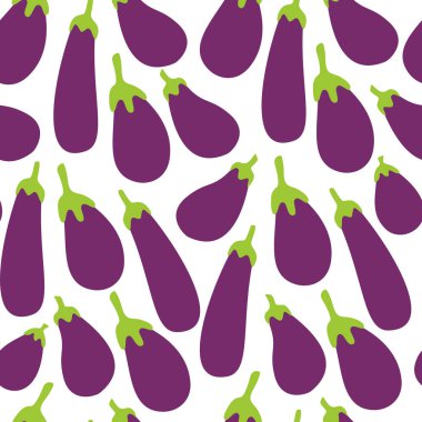 Patlıcan desenli arka plan. Patlıcan arka planında düz çizim. Kusursuz patlıcan deseni. Patlıcan düz çizim arka planı. Patlıcan Düzlüğü.