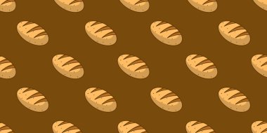 Ekmek desenli arka plan. Fırın tema modeli arka planı. Ekmeğin kusursuz deseni. Ekmekli kusursuz desen. ekmek deseni çizimi.