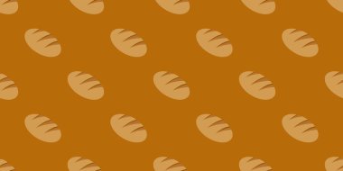 Ekmek desenli arka plan. Fırın tema modeli arka planı. Ekmeğin kusursuz deseni. Ekmekli kusursuz desen. ekmek deseni çizimi.