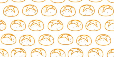 Ekmek desenli arka plan. Fırın tema modeli arka planı. Ekmeğin kusursuz deseni. Ekmekli kusursuz desen. ekmek deseni çizimi.