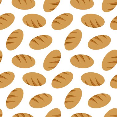 Ekmek desenli arka plan. Fırın tema modeli arka planı. Ekmeğin kusursuz deseni. Ekmekli kusursuz desen. ekmek deseni çizimi.