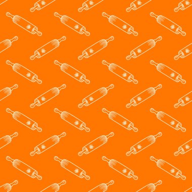 Mutfak gereçleri kusursuz desen arkaplanı. Mutfak kusursuz desenli arka plan. Mutfak seti arkaplanının el çizimleri. Yemek pişirme aletlerinin karalama çizimleri.