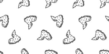 Kızarmış tavuk pürüzsüz arka plan. Kızarmış tavuk desenli karalama. Kızarmış tavuk karalaması. Fast food geçmişi. Tavuk bacağı deseni. Tavuk kanadı deseni. Hamburger deseni.