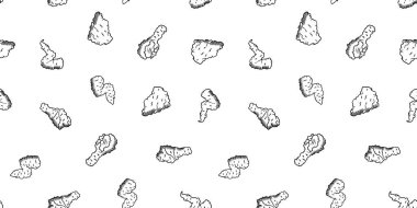 Kızarmış tavuk pürüzsüz arka plan. Kızarmış tavuk desenli karalama. Kızarmış tavuk karalaması. Fast food geçmişi. Tavuk bacağı deseni. Tavuk kanadı deseni. Hamburger deseni.