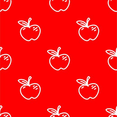 Apple Doodle Deseni geçmişi. Fruit Doodle Apple Model geçmişi. Apple Doodle paketleme için pürüzsüz desen.