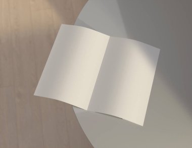 Basit ve uyumlu bir arkaplan içeren bir broşür modeli..