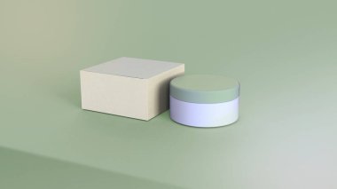 Kozmetik görüntüsü. Ürün modeli için basit ama zevkli ve uyumlu bir arkaplan.