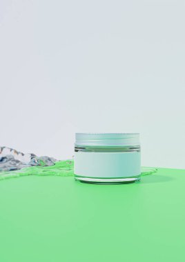 Kozmetik ürünü bir resim dosyası. Losyon ve nemlendirici ürün taklit görüntüsü. Yüz kremi ürünü.