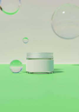 Kozmetik ürünü bir resim dosyası. Losyon ve nemlendirici ürün taklit görüntüsü. Yüz kremi ürünü.