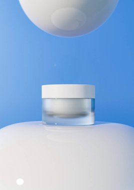 Kozmetik ürünü bir resim dosyası. Losyon ve nemlendirici ürün taklit görüntüsü. Yüz kremi ürünü.