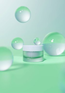 Kozmetik ürünü bir resim dosyası. Losyon ve nemlendirici ürün taklit görüntüsü. Yüz kremi ürünü.