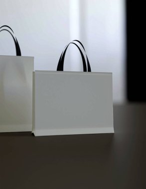 Alışveriş torbası, kağıt poşet, resim dosyası. ürün markalaşması, logo taklit resmi.