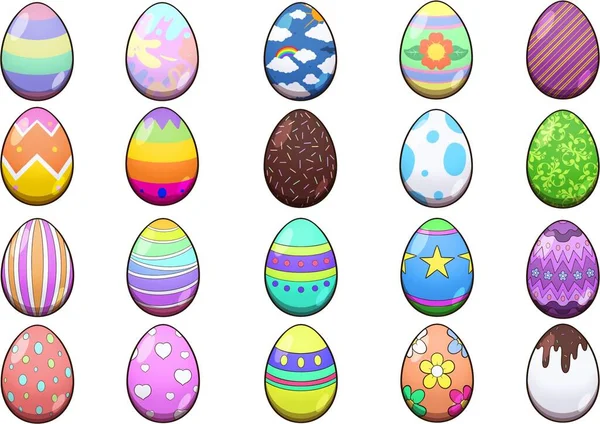 Easter Eggs Set Clip Art Illustration Simple Gradients Illustration Simple — Stock Photo, Image